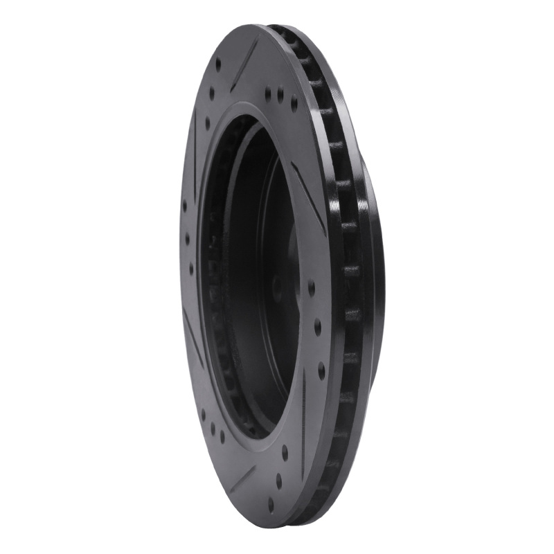Ford Contour Brake Rotor (1) - Rear Right - R1 Concepts - Drilled & Slotted - Black - `95-`04